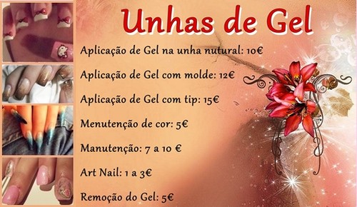 tabela de preços - Manicure