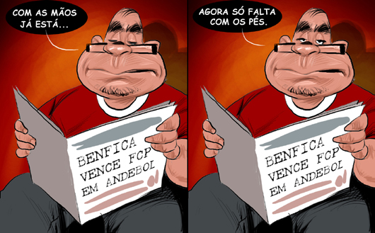 Cartoons - Benfica vence FCP em andebol, agora só falta vencer usando os pés