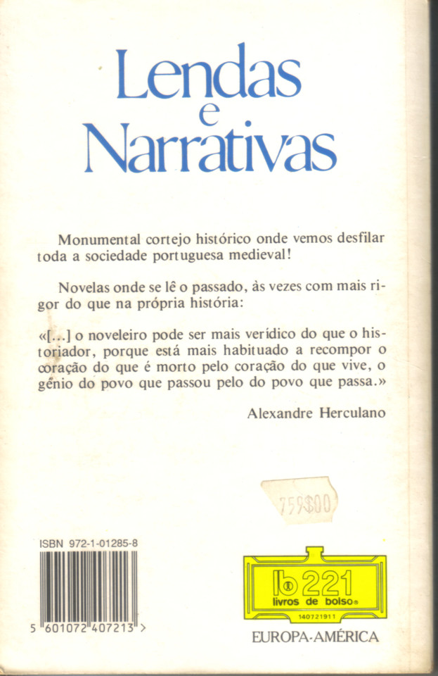 Alexandre Herculano, Lendas e Narrativas,  vol. I, 3.ª ed., Mem Martins, Europa-América, [D.L. 1990]