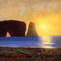 william bradford - sun sets perce rock quebec