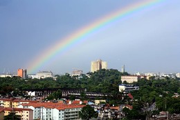 Céu multicolorido no Rio - Arco-íris aparece no 